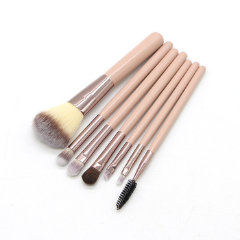 Round 7 Makeup Set Horse Hair Wooden Hand Powder Powder Eye Shadow Blush Eyebrow Brush Lip Brush Beauty Makeup Professional